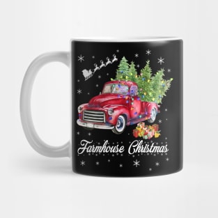 Red Truck Farmhouse Christmas Mug